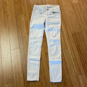 Rag & Bone White Distressed Capris